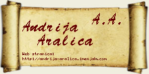 Andrija Aralica vizit kartica